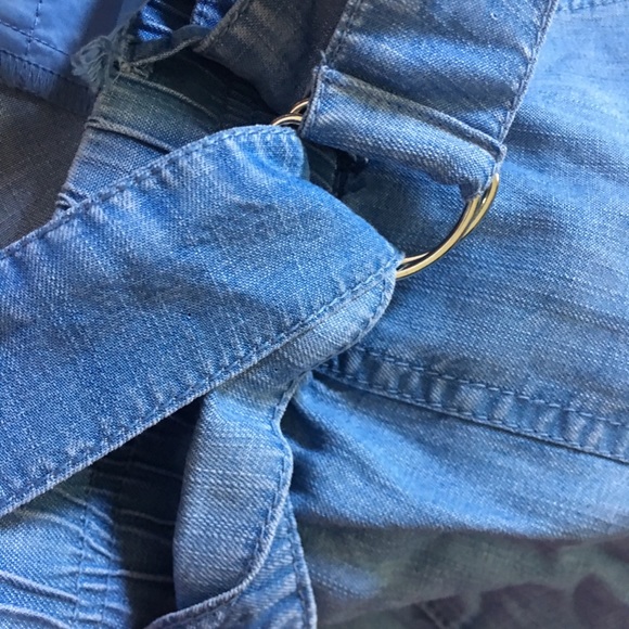 White House Black Market Chambray Belted Shorts - Picture 6 of 8